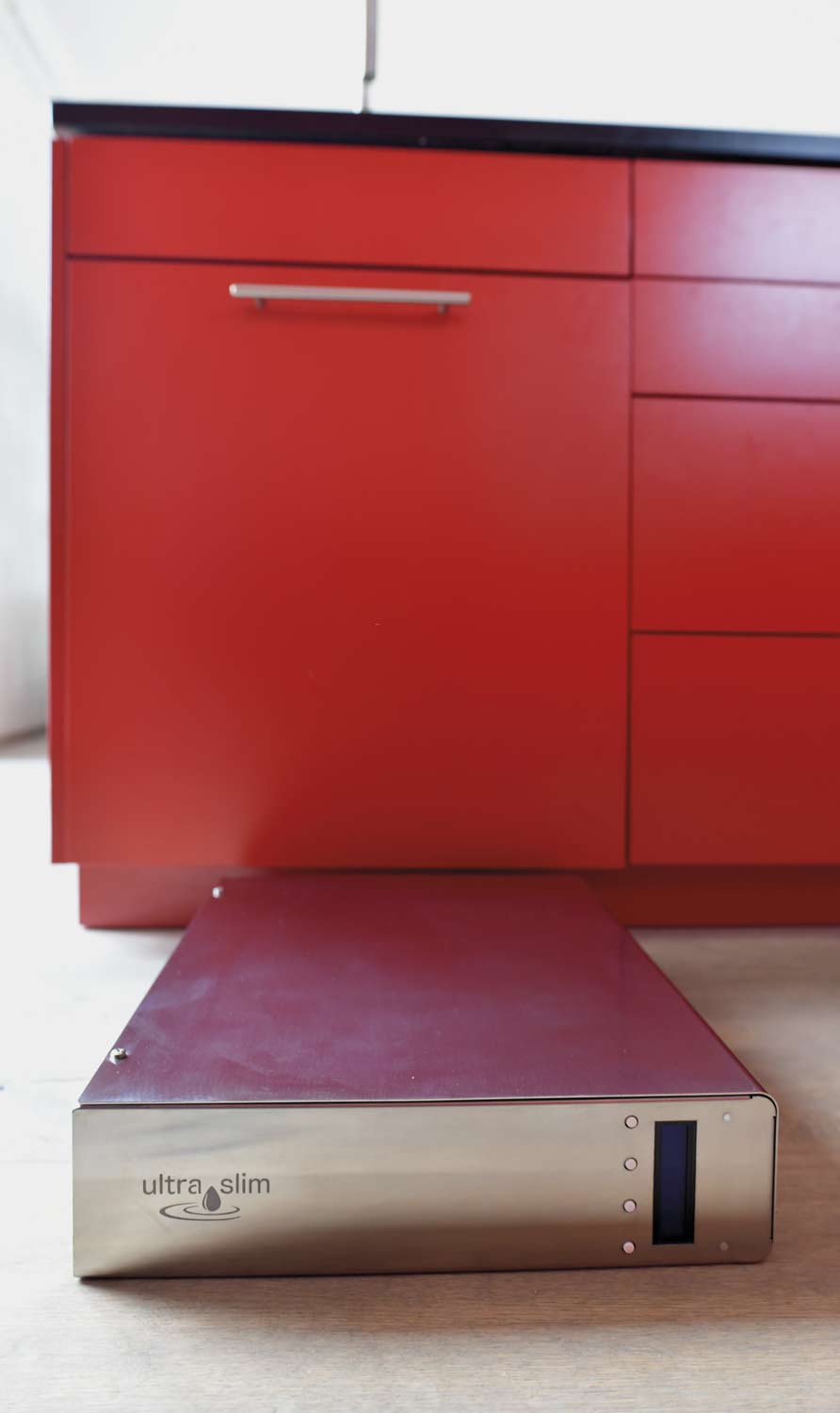 ultra-slim: kitchen plinth water filter system